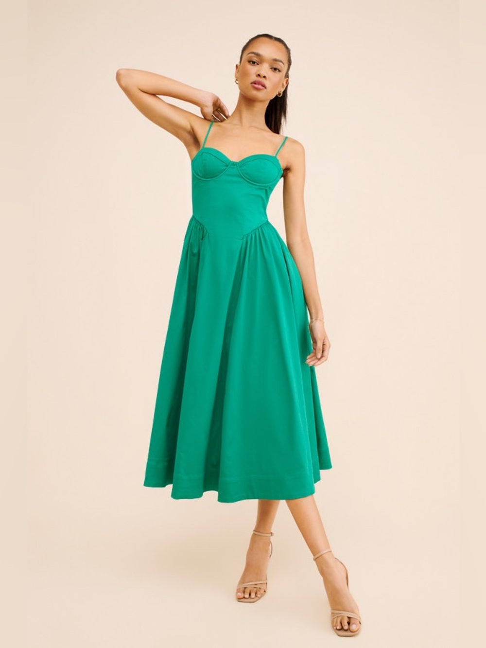 ASTR the Label Bellamy Midi Dress - Emerald